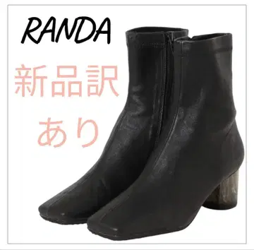 [ 새상품 하자품 ] RANDA 부츠 청키힐 스퀘어토 22.5cm