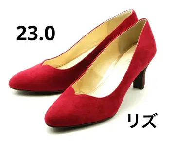미사용 리즈 V컷 3E 스웨이드 심플 펌프스 17600엔 23.0