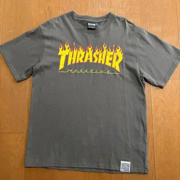 THRASHER 트레셔 파이어 패턴  구제 의류 T셔츠 브라운 L