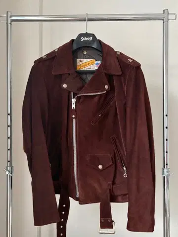 Schott 스웨이드 더블 라이더 자켓 원스타