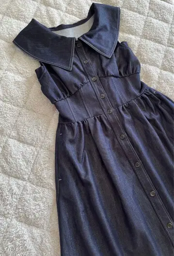 새상품급 dazzlin 빅 칼라 레이스업 민소매 원피스