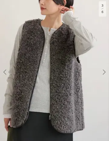 JOURNAL STANDARD relume 시프 인조 모피 지퍼 베스트