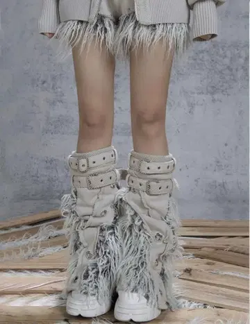 ARIADNAW 퍼 레그 커버 y2k 서브컬쳐 레어