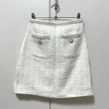 ZARA 트위드 스커트 화이트 시로 미니 스커트 타이트 스커트 자라