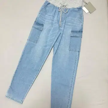 [ 미사용 새상품 ] PRIORITY 데님 허리밴딩 포켓 사이즈 36