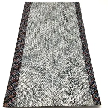 후쿠로 오비 화이트 블랙 트위드풍 다색 테두리