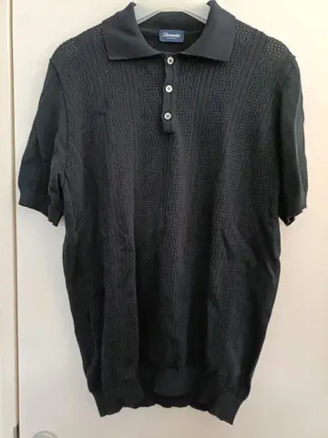 [ 새상품급 ] Drumohr 니트 피케 셔츠 52 NAVY