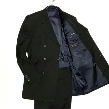 컨디션 최상 아자부 테일러 셋업 수트 6버튼 차콜 그레이 스트라이프