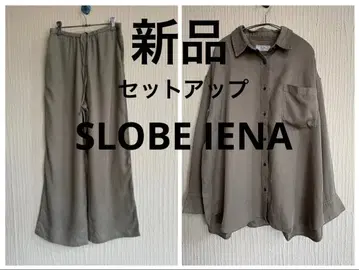 새상품 셋업 제품염색 셔츠 이지 팬츠 카키 SLOBE IENA