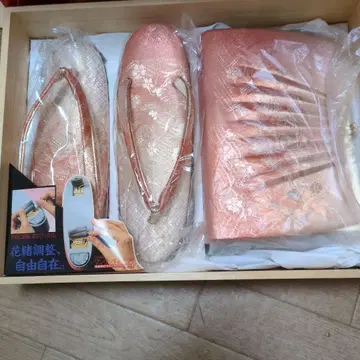 핑크 계열 꽃무늬 조리와 백 세트