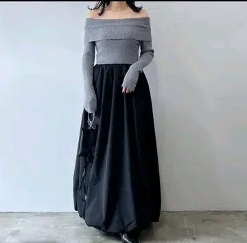 ABITOKYO 콤비 오프숄더 벌룬 원피스