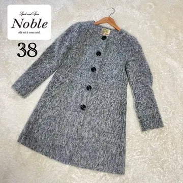 스픽 앤 스팬 노블 노카라 코트 모헤어 혼방 A라인 깔끔한