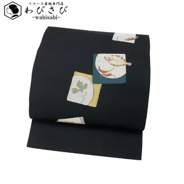 나고야 오비 사각 물고기 야채 블랙 컬러 O-5488