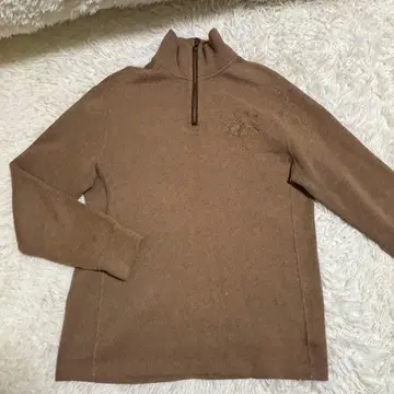 새상품급 랄프 로렌 자수 로고 하프 지퍼 맨투맨 베이지 M 사이즈