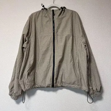 WEGO 체크 무늬 후드 부착 나일론 자켓 M