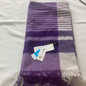 캐시미어 체크 무늬 스톨 보라색 계열 180cm 50cm