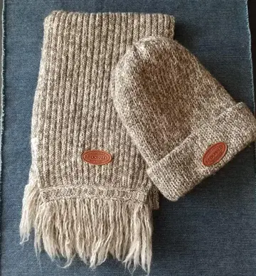 맥도날드 머플러 니트 모자 세트 뉴질랜드산, 퓨어 울