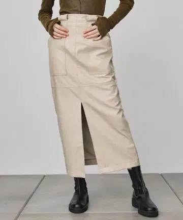 택 포함 public tokyo 인조 가죽 스커트