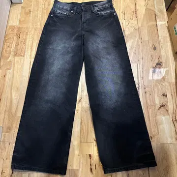 H&M 블랙 와이드 레그 데님 38/30