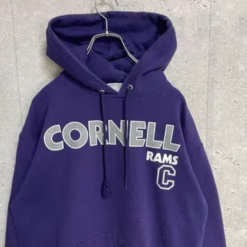 챔피온 팀 로고 퍼플 후드 맨투맨 구제 의류 M