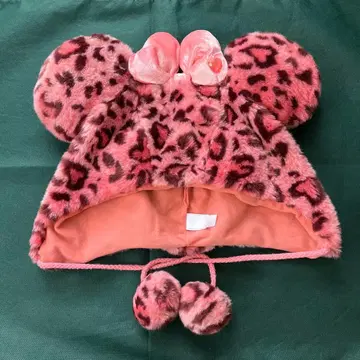 디즈니 팬캡 미니 핑크 레오파드 무늬 비쥬 포함