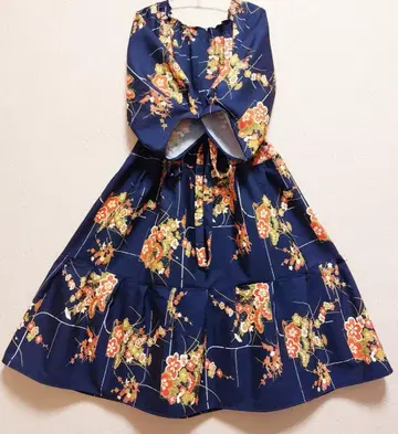 [기모노 리메이크] 울 혼방 어른 귀여운 원피스