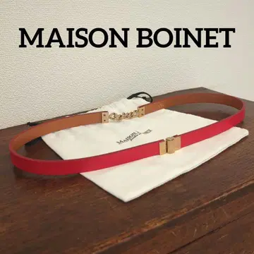 [ 새상품급 ] MAISON BOINET 빨간색 가죽 x 체인 벨트