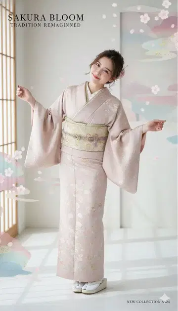 SAKURA BLOOM 코몬 기모노 핑크