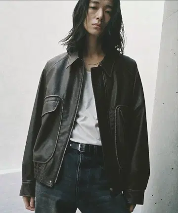ARTIFICIAL GRAIN FLIGHT BLOUSON 차콜 M
