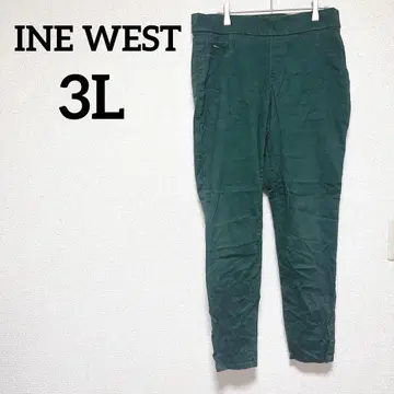 INE WEST [ 12 ] 다크 그린 슬림핏 팬츠