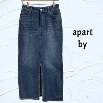 apart by 아파트바이 센터 슬릿 데님 롱 스커트 M