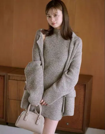 SNIDEL 미니 니트 원피스 & 니트 자켓