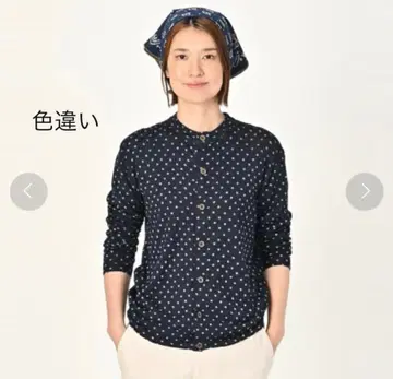 45R 초 거즈 도트 프린트 가디건