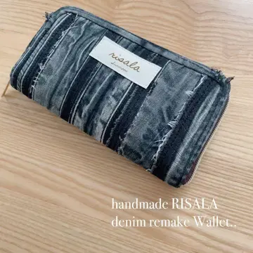 데님 리메이크 장지갑