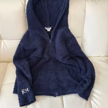 RH 후드 부착 네이비 플리스 자켓