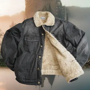 Espeara 보아 데님 자켓 블랙 보아 자켓