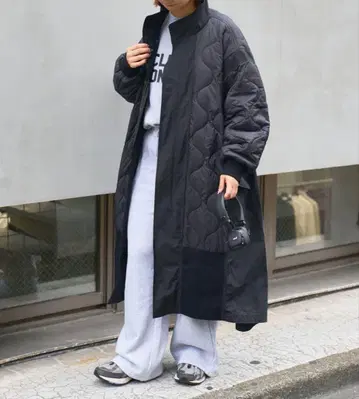 미사용 etsinta 절개 맥시 밀리터리 코트 블랙