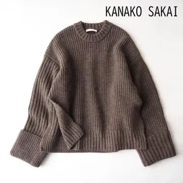 KANAKO SAKAI 카나코 사카이 브라운 볼륨 니트 스웨터