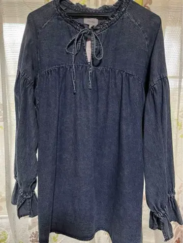 [ 미사용 새상품 ] 데님 튜닉 셔츠* 빅 사이즈