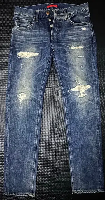 레드카드 레드카드 데미지 가공 데님