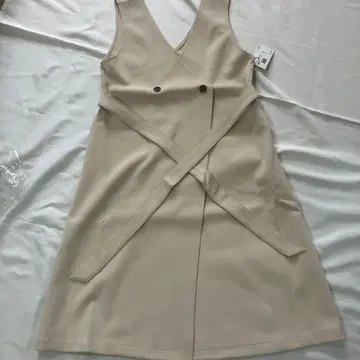 베이지 V넥 베스트 S 사이즈