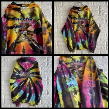 미국 수입 오리건 타이다이 암 디자인 페이드 후드티 4397