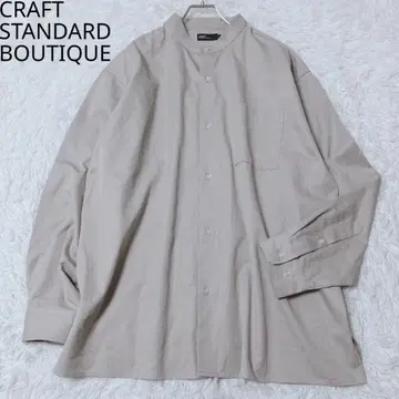 크라프트 스탠다드 부티크 긴팔 셔츠 노카라 캐주얼 베이지 L