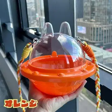 LABUBU 케이스 UFO케이스 스트랩 포함 래브부 5023 오렌지