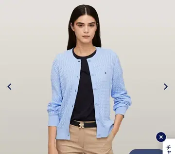 TOMMY HILFIGER 케이블 크루넥 가디건