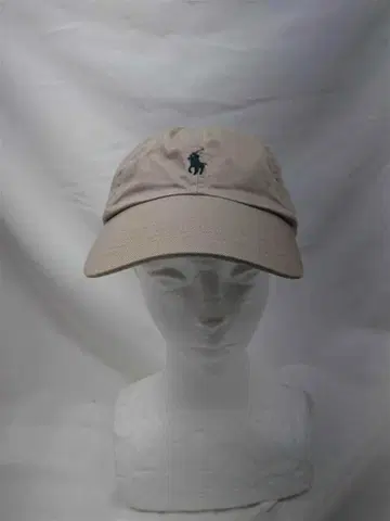 폴로 자수 로고 베이지 캡