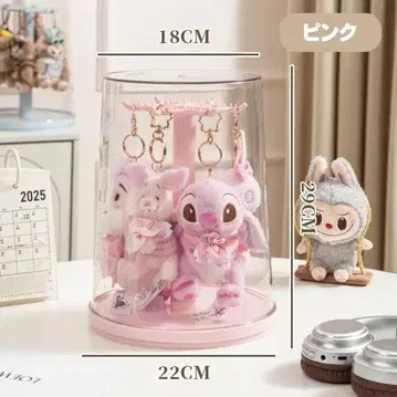 러브브 케이스 러브브 보관 케이스 클리어 투명 회전식 5014 핑크