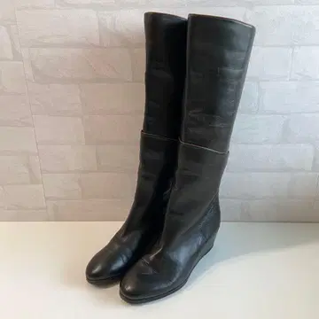 새상품급 Sante Borella 웨지 롱 부츠 37 이탈리아제 블랙