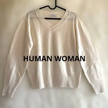 [ HUMAN WOMAN ] 모 100% V넥 스웨터 니트 얇은 소재