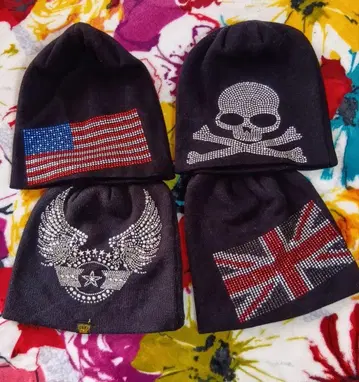 스톤 디자인 니트 모자 4개 세트